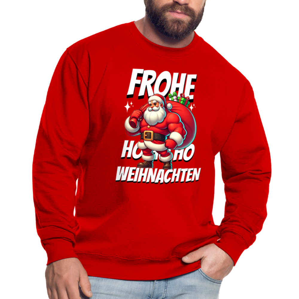 Muskel Weihnachtsmann Frohe Weihnachten Unisex Pullover - Rot