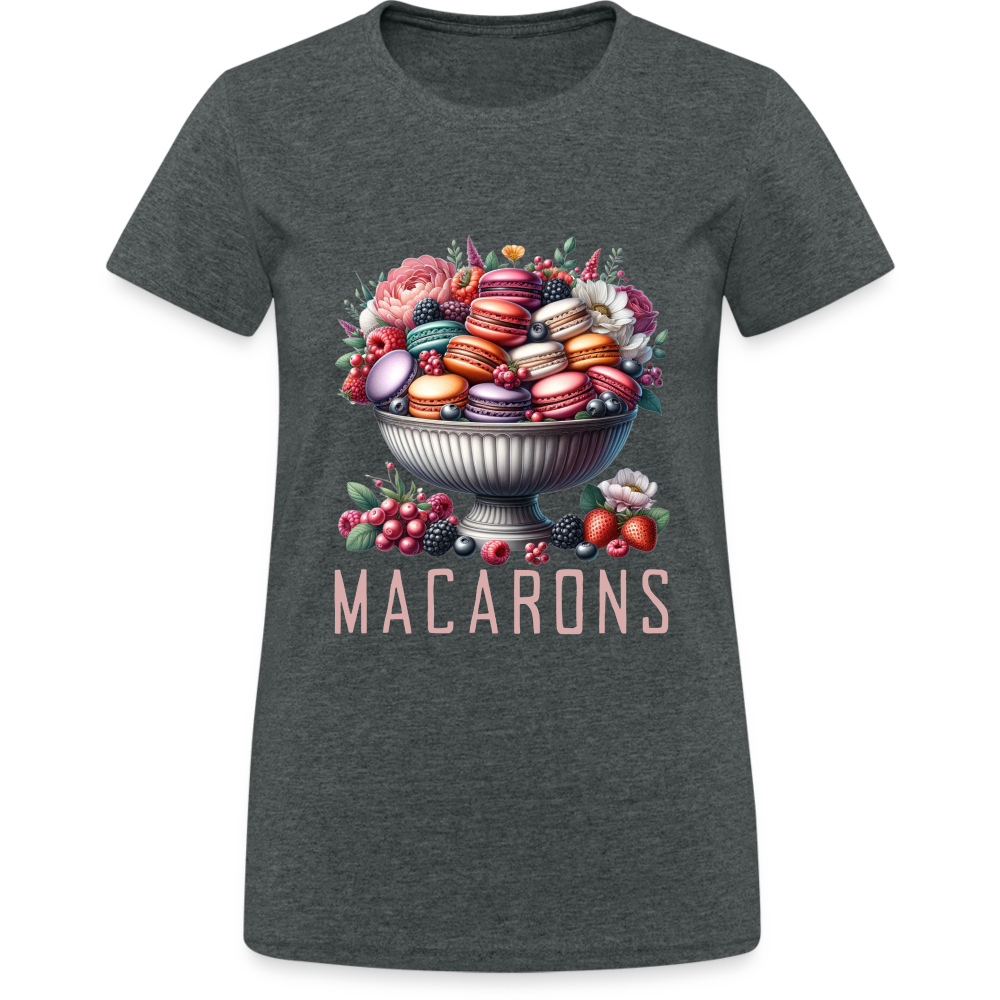 Macarons in einer Schale Damen T-Shirt - Dunkelgrau meliert