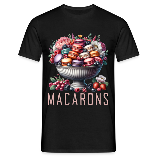 Macarons in einer Schale Herren T-Shirt - Schwarz