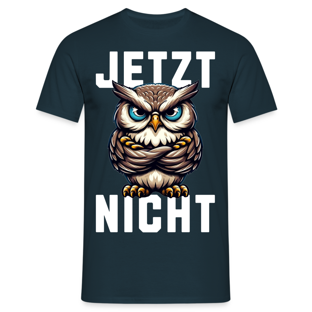 JETZT NICHT mürrische Eule, Grumpy Owl Herren T-Shirt - Navy