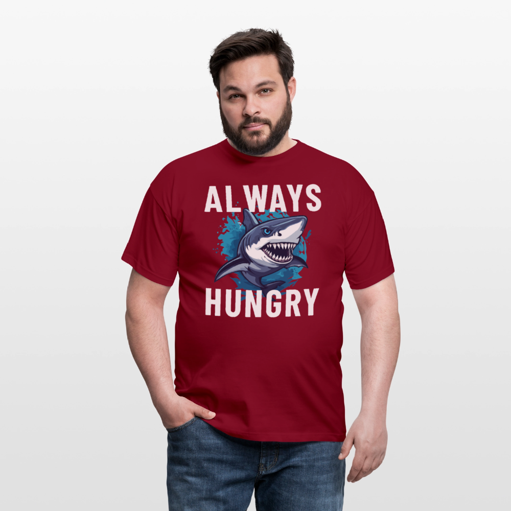 Always hungry shark Herren T-Shirt - Ziegelrot