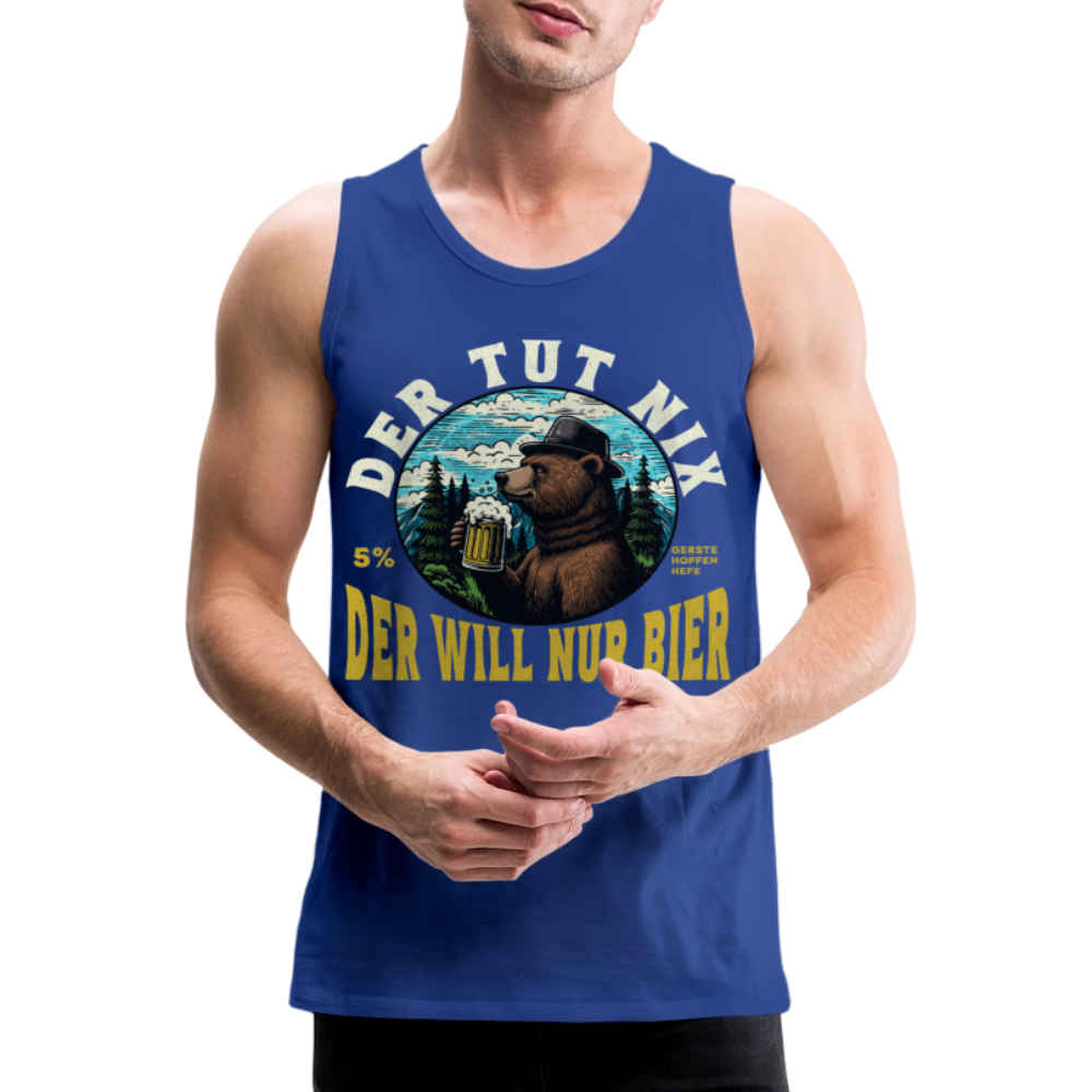Der tut nix der will nur Bier Bär Herren Premium Tank Top - Königsblau