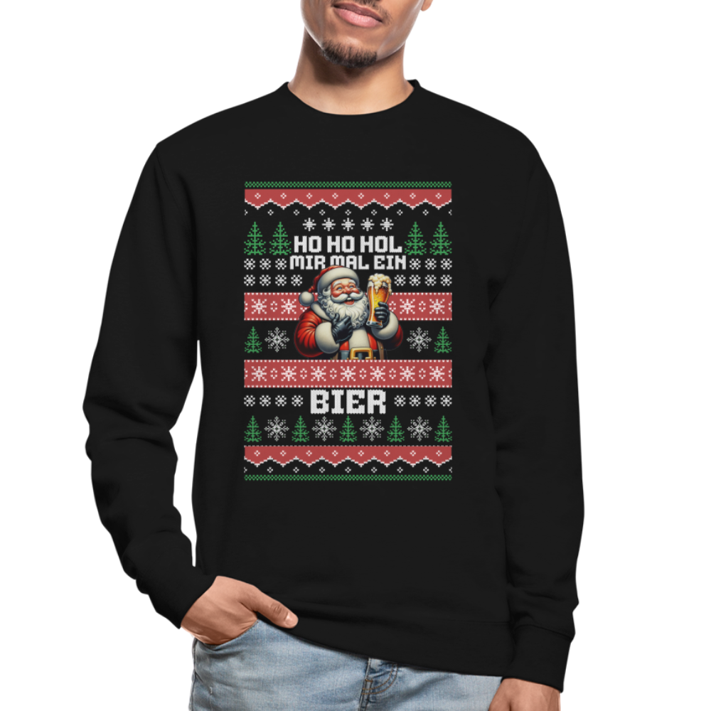 Ho Ho Hol mir mal ein Bier Santa Unisex Pullover - Schwarz