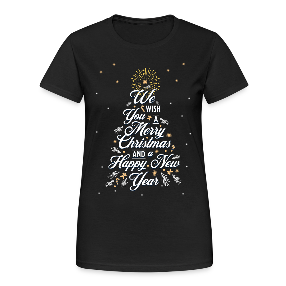 Christmas Happy New Year Damen T-Shirt - Schwarz