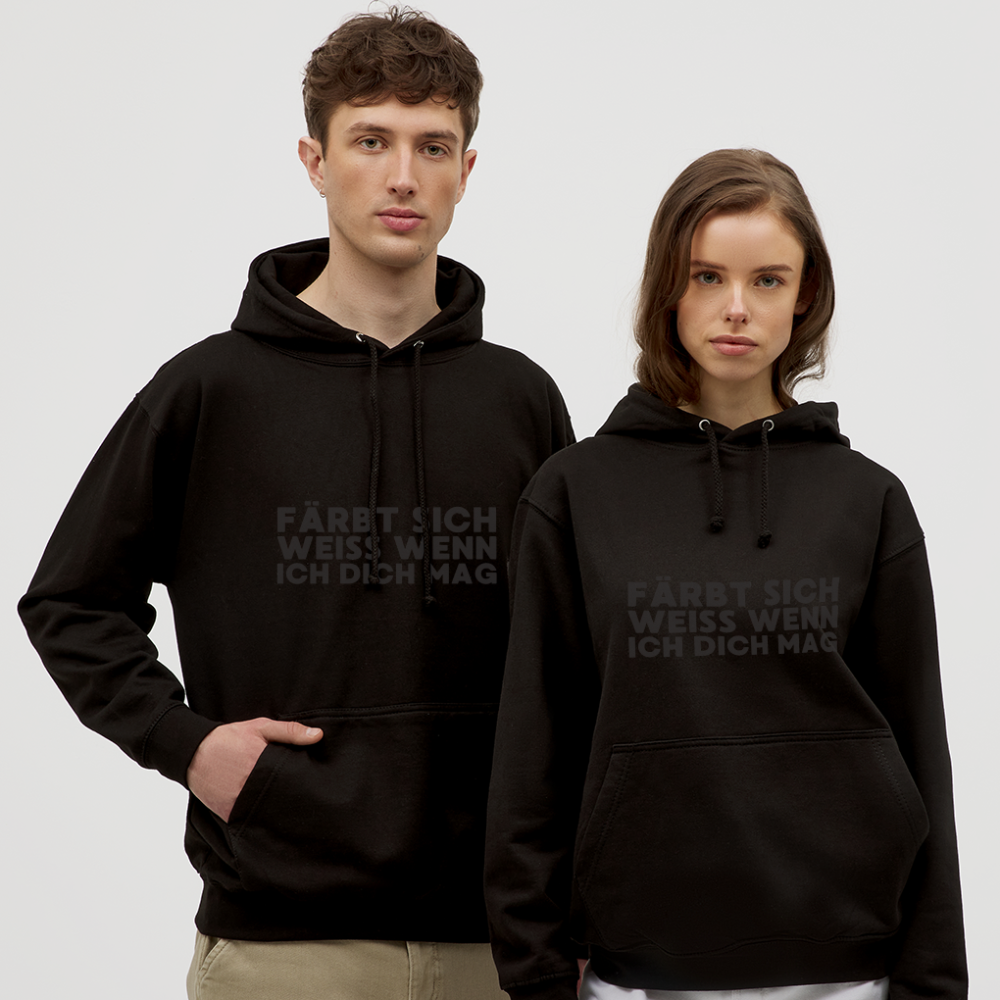 Färbt sich weiß, wenn ich dich mag Unisex Hoodie - Schwarz