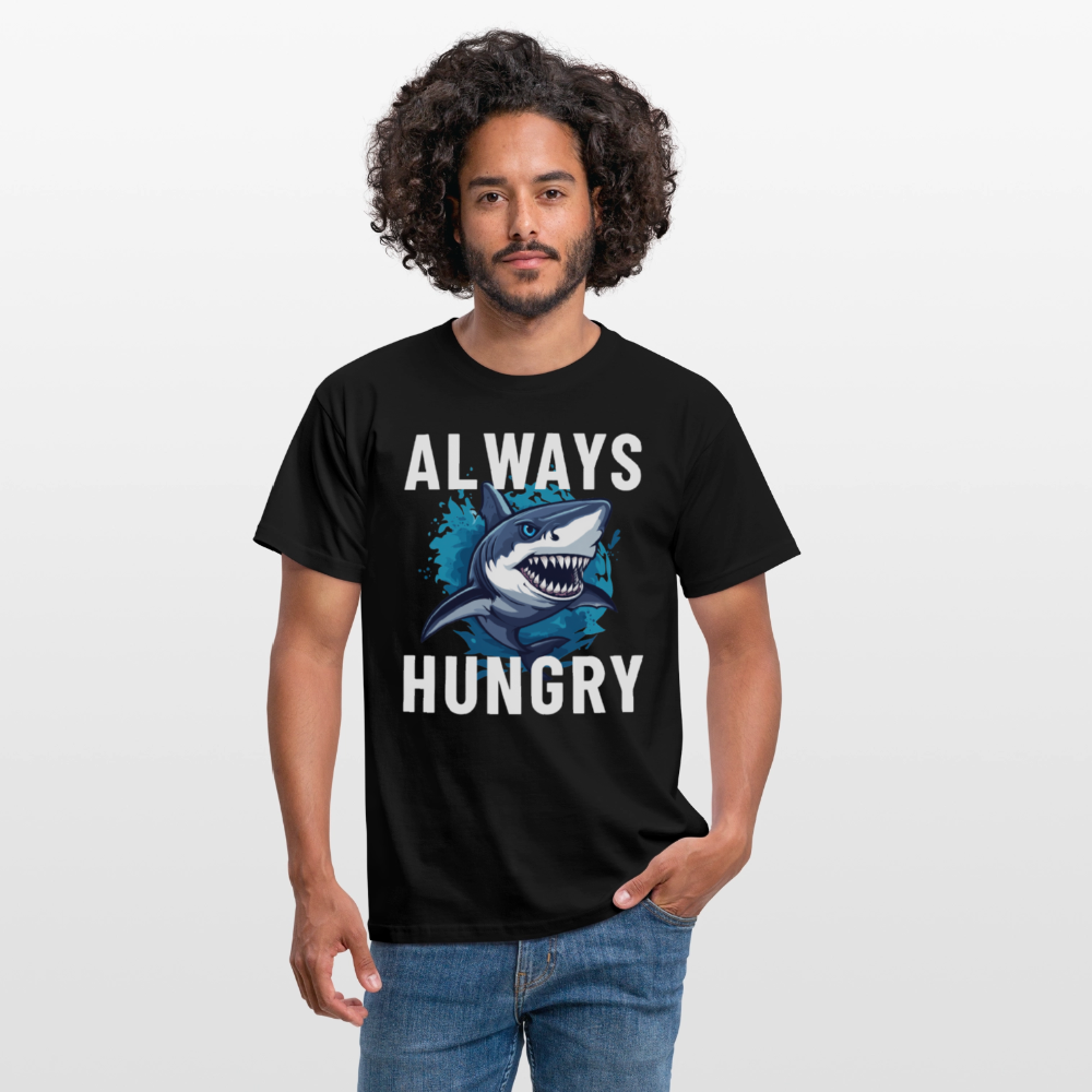 Always hungry shark Herren T-Shirt - Schwarz