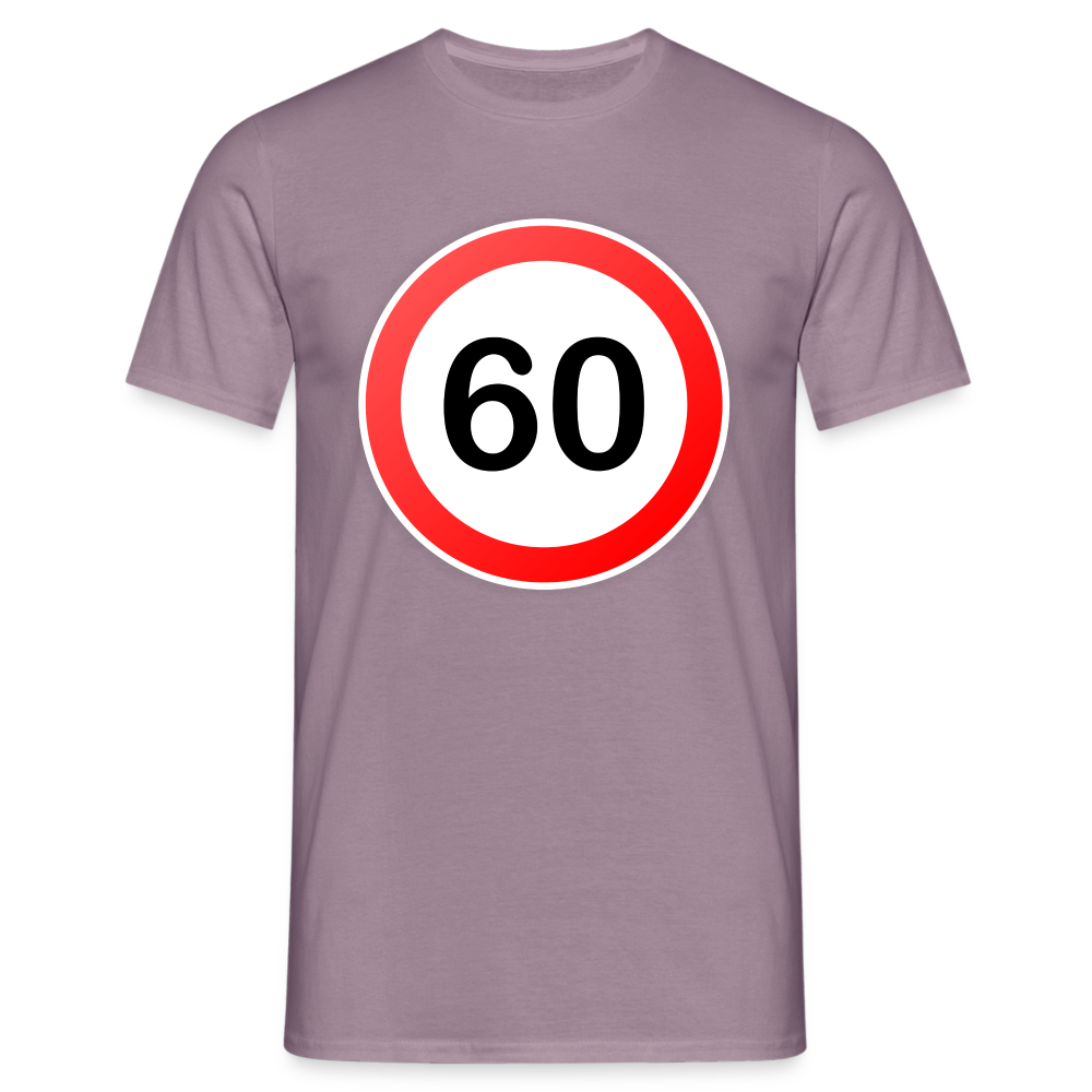 60 Schild Geburtstag Geschenk Herren T-Shirt - Lilagrau 