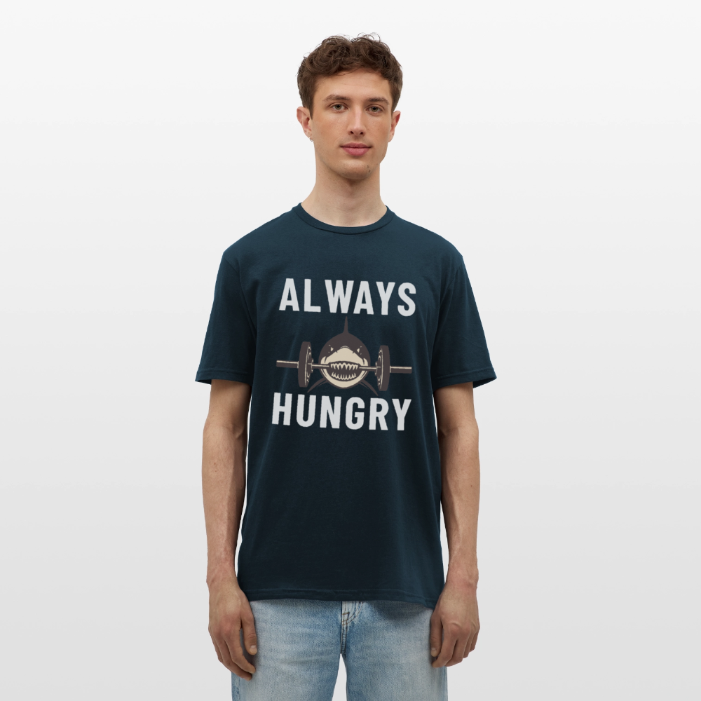 Always hungry shark barbell Herren T-Shirt - Navy