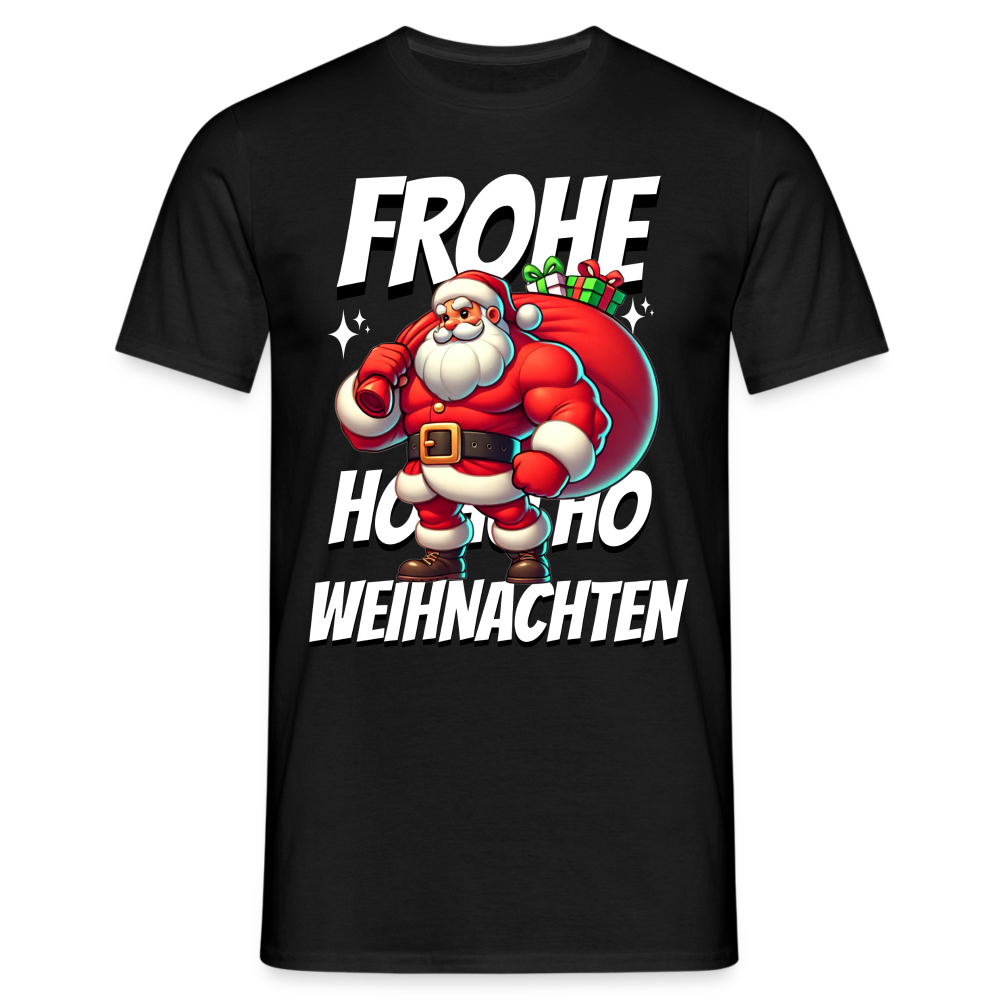 Muskel Weihnachtsmann Frohe Weihnachten Herren T-Shirt - Schwarz