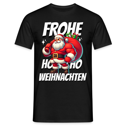 Muskel Weihnachtsmann Frohe Weihnachten Herren T-Shirt - Schwarz