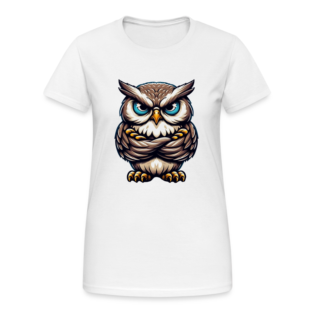 Bevor du fragst Nein mürrische Eule, Grumpy Owl Damen T-Shirt - Weiß