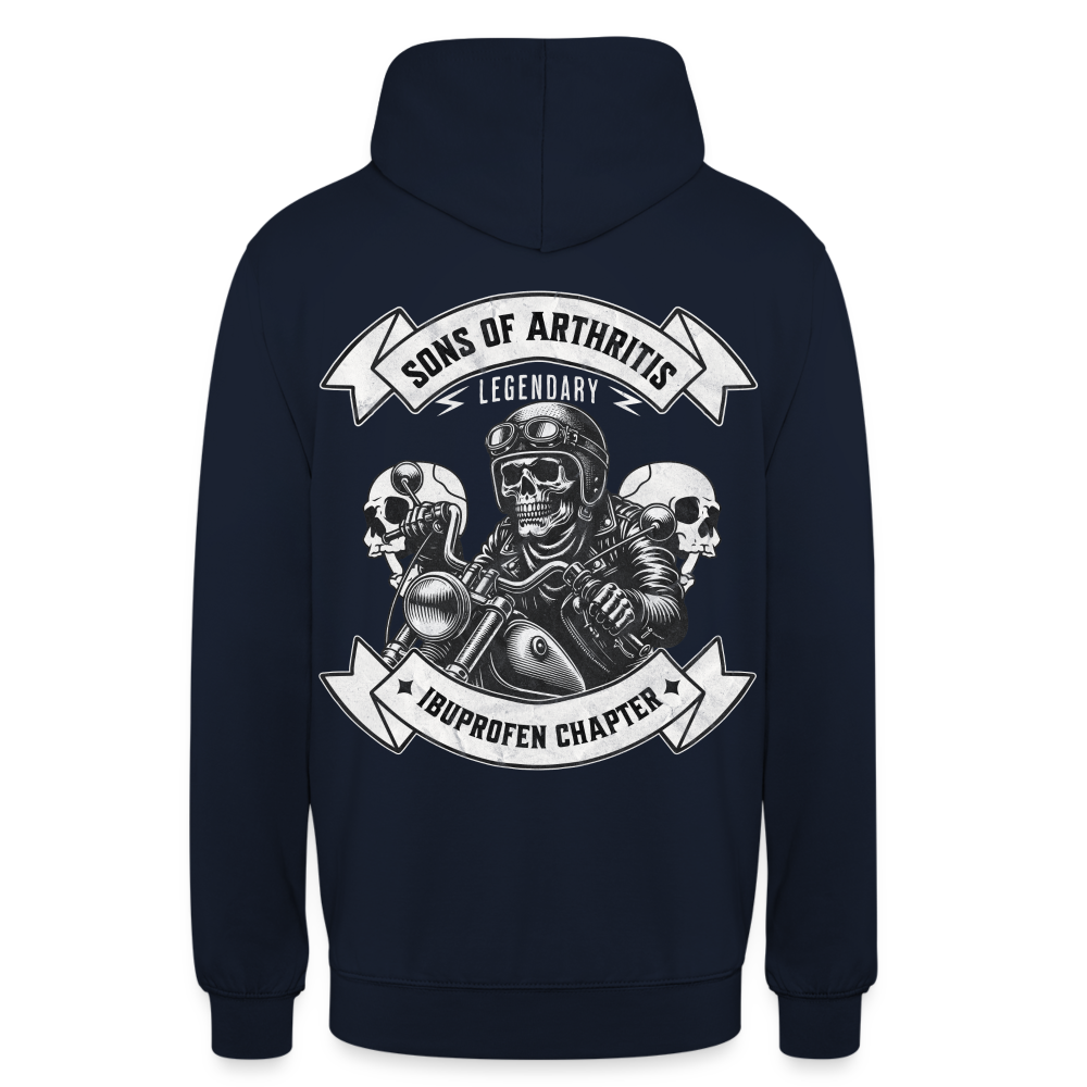 Sons of Arthritis Ibuprofen Chapter Unisex Hoodie Rückendruck - Navy