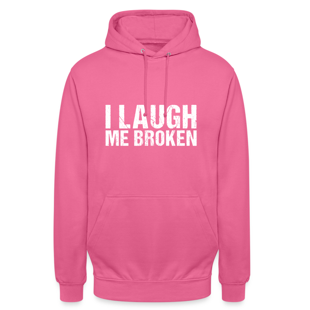 I Laugh me broken Denglish Unisex Hoodie - Pink