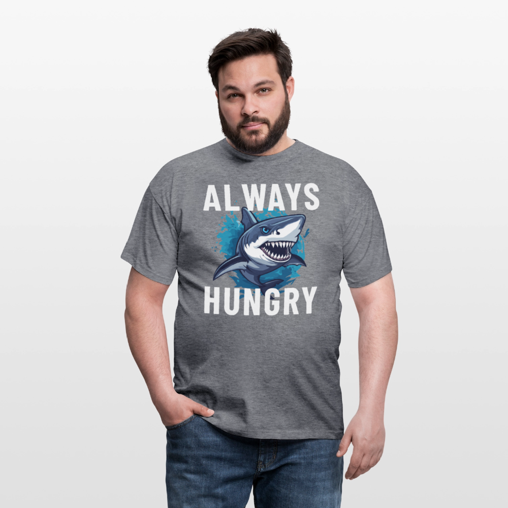 Always hungry shark Herren T-Shirt - Graphit meliert