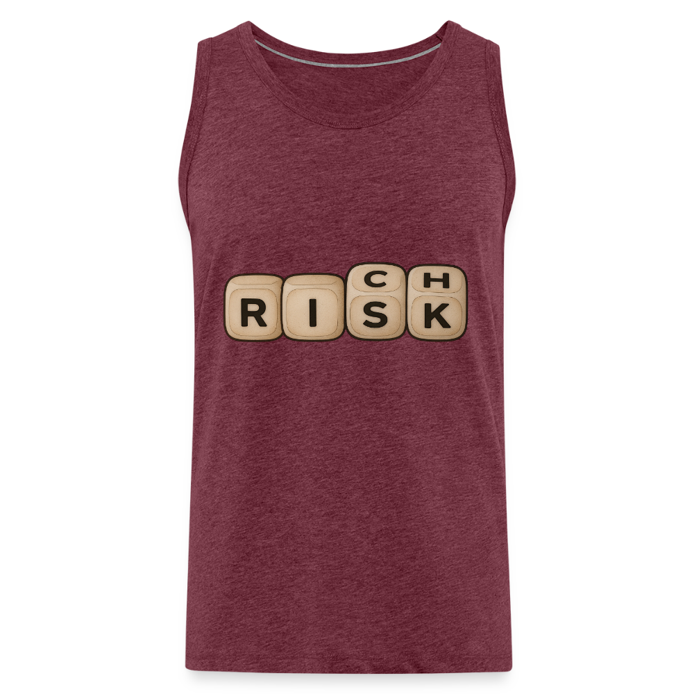 Risk Rich Würfel | Risiko für Reichtum Herren Premium Tank Top - Bordeauxrot meliert