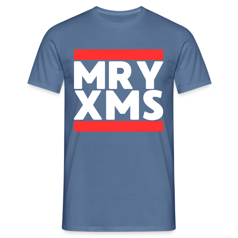 MRY XMS Merry Christmas Ugly Herren T-Shirt - Taubenblau 