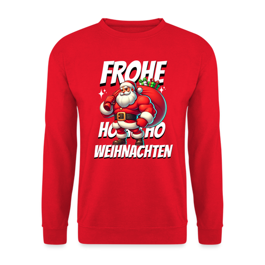 Muskel Weihnachtsmann Frohe Weihnachten Unisex Pullover - Rot