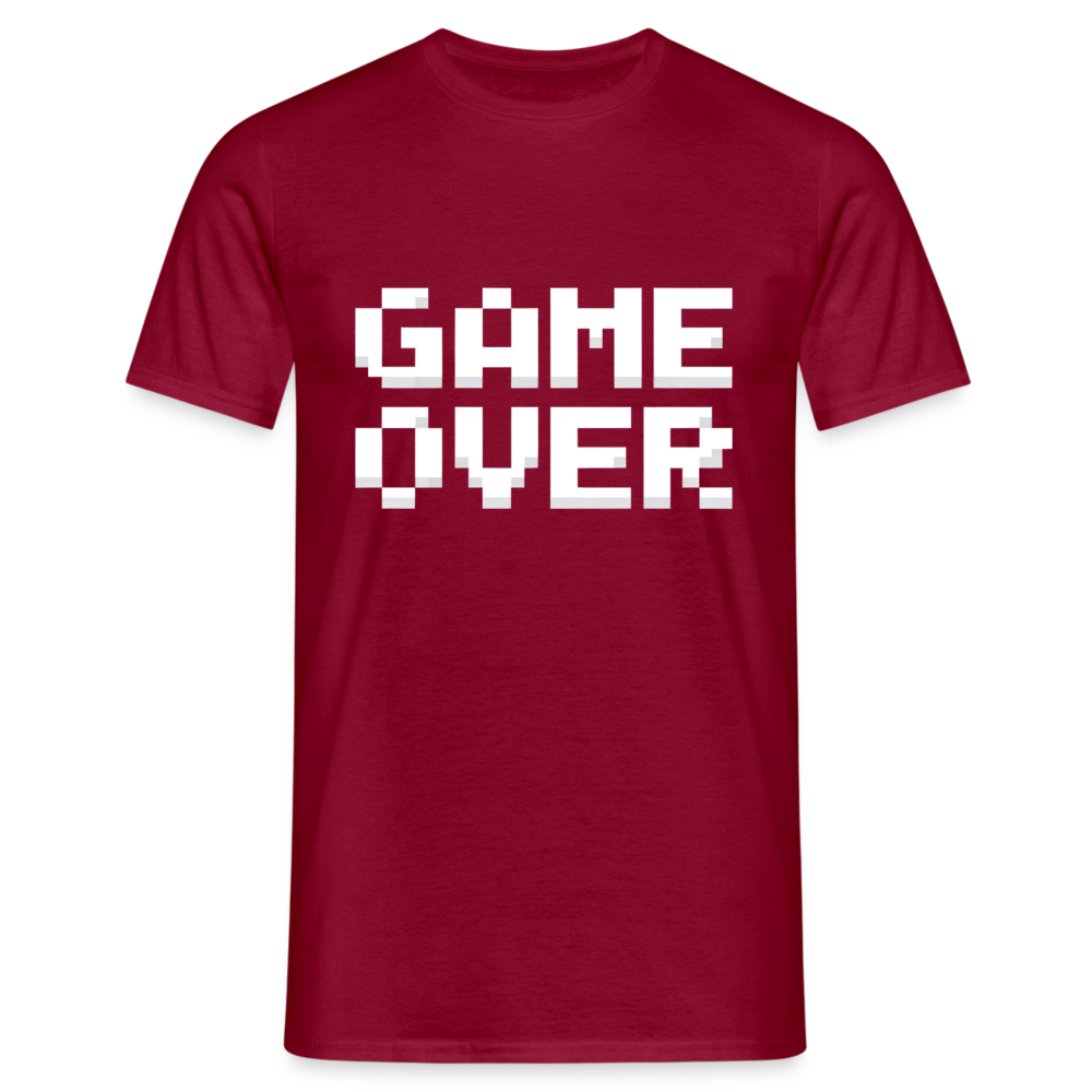 Game Over Retro Pixel Herren T-Shirt - Ziegelrot