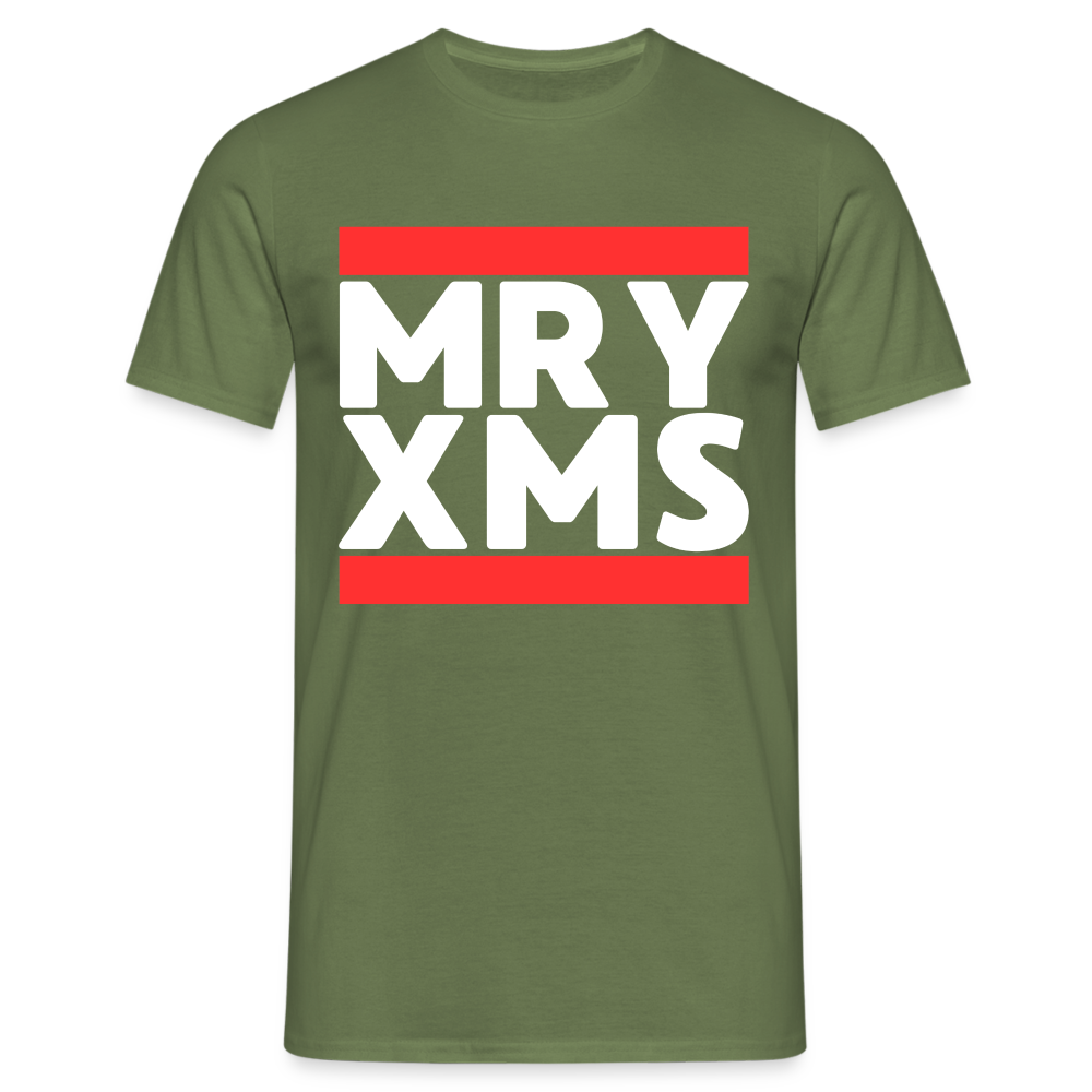 MRY XMS Merry Christmas Ugly Herren T-Shirt - Militärgrün