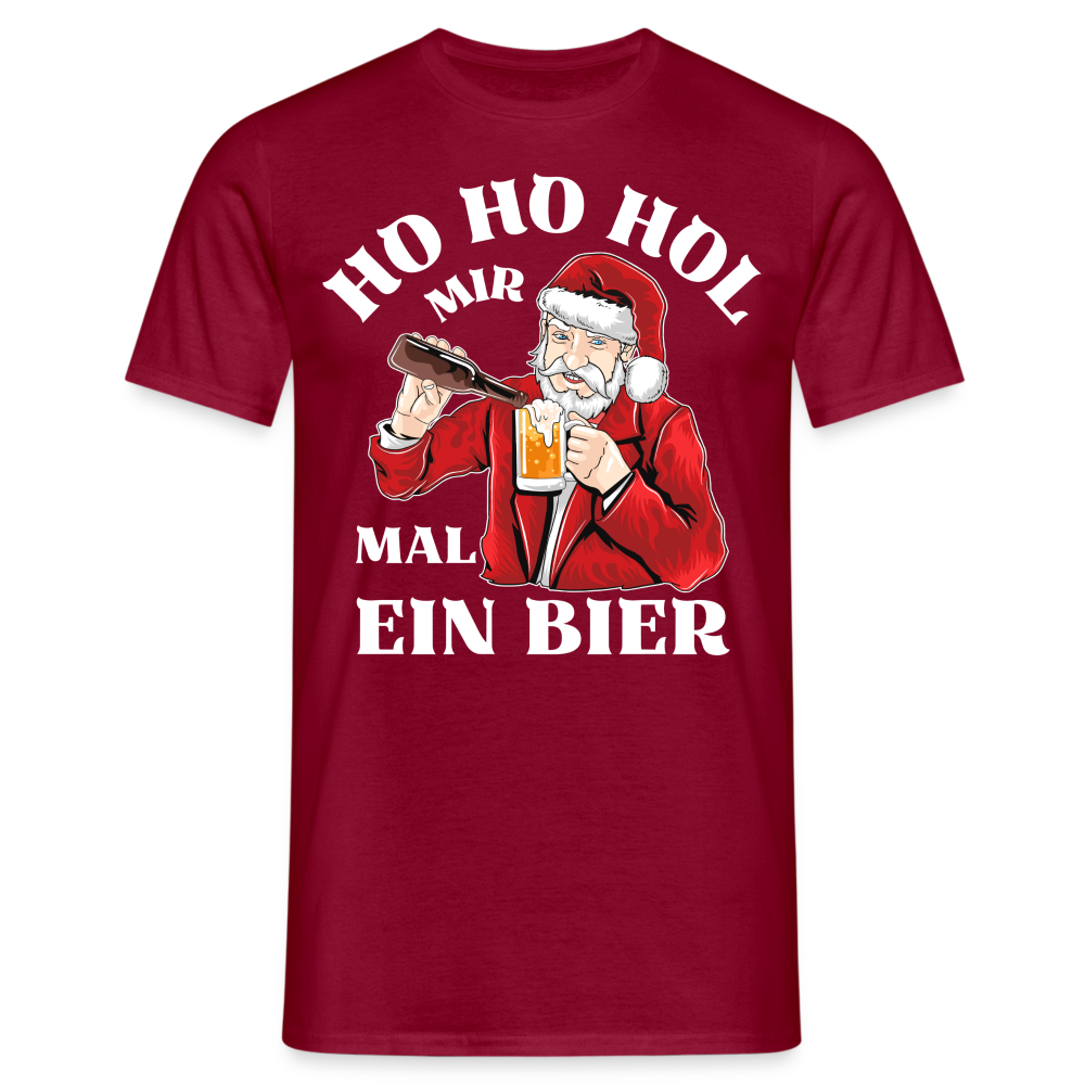 Ho Ho Hol mir mal ein Bier Herren T-Shirt - Ziegelrot