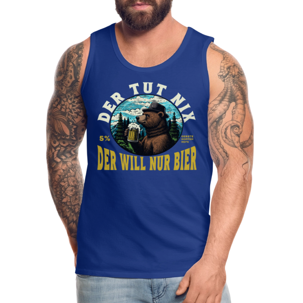 Der tut nix der will nur Bier Bär Herren Premium Tank Top - Königsblau