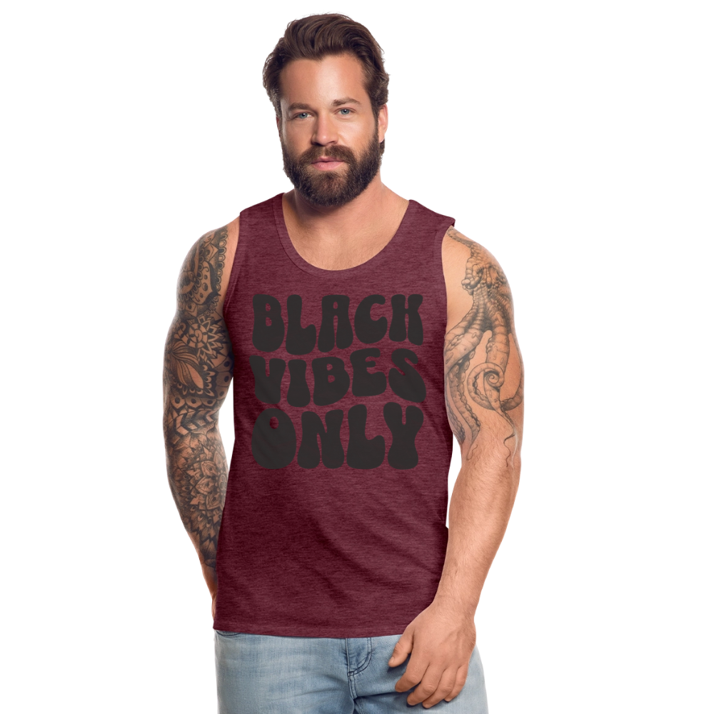 Black Vibes Only Black Edition Herren Premium Tank Top - Bordeauxrot meliert