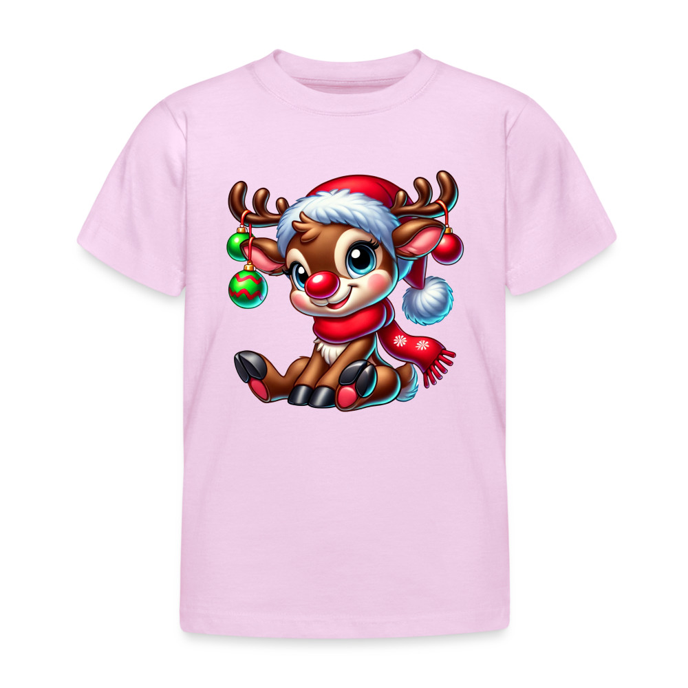 Weihnachts-Rentier Kinder T-Shirt - Hellrosa