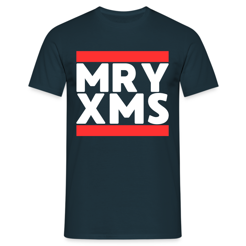 MRY XMS Merry Christmas Ugly Herren T-Shirt - Navy