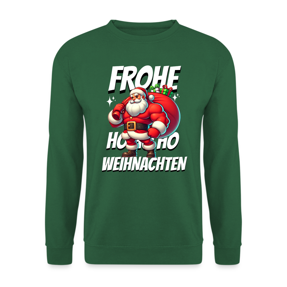 Muskel Weihnachtsmann Frohe Weihnachten Unisex Pullover - Grün