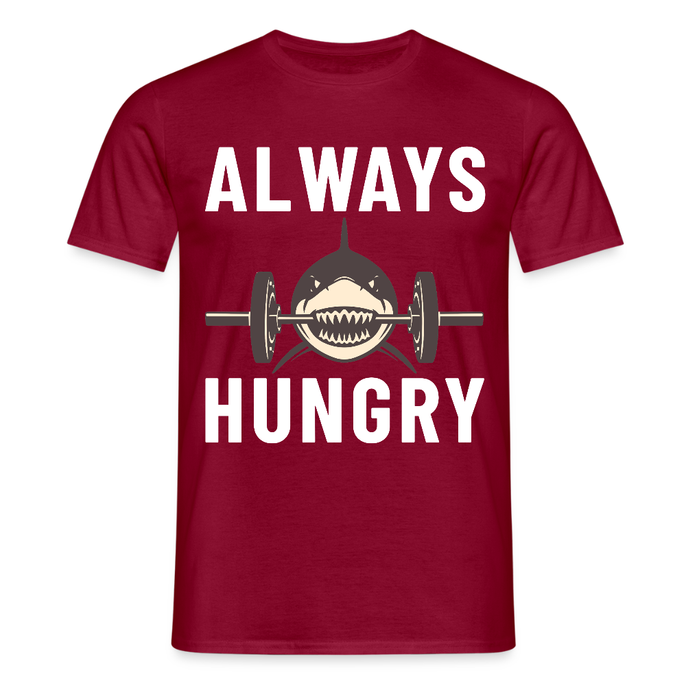 Always hungry shark barbell Herren T-Shirt - Ziegelrot