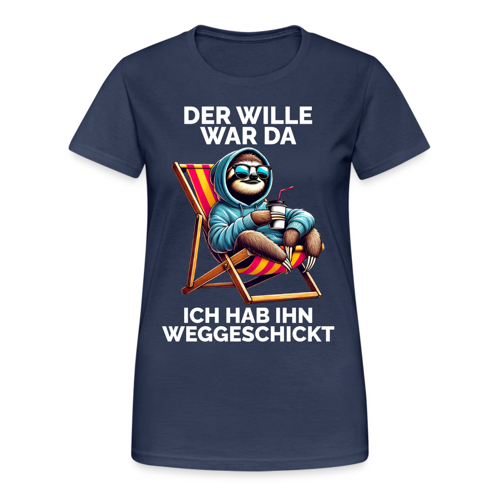 Der Wille war da ich hab ihn weggeschickt Damen T-Shirt - Navy