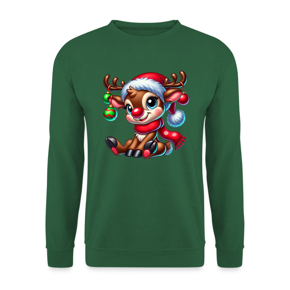 Weihnachts-Rentier Unisex Pullover - Grün