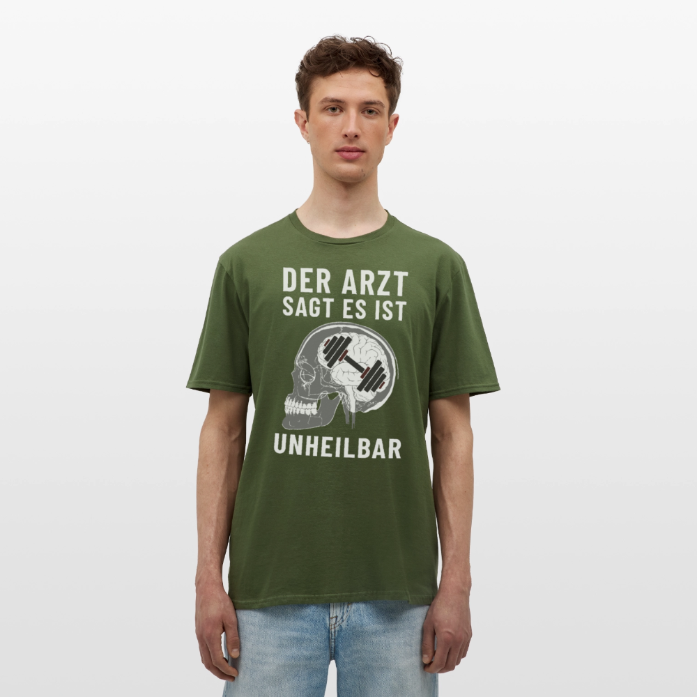 Der Arzt sagt es ist Unheilbar Röntgen Hirn Gym Herren T-Shirt - Militärgrün
