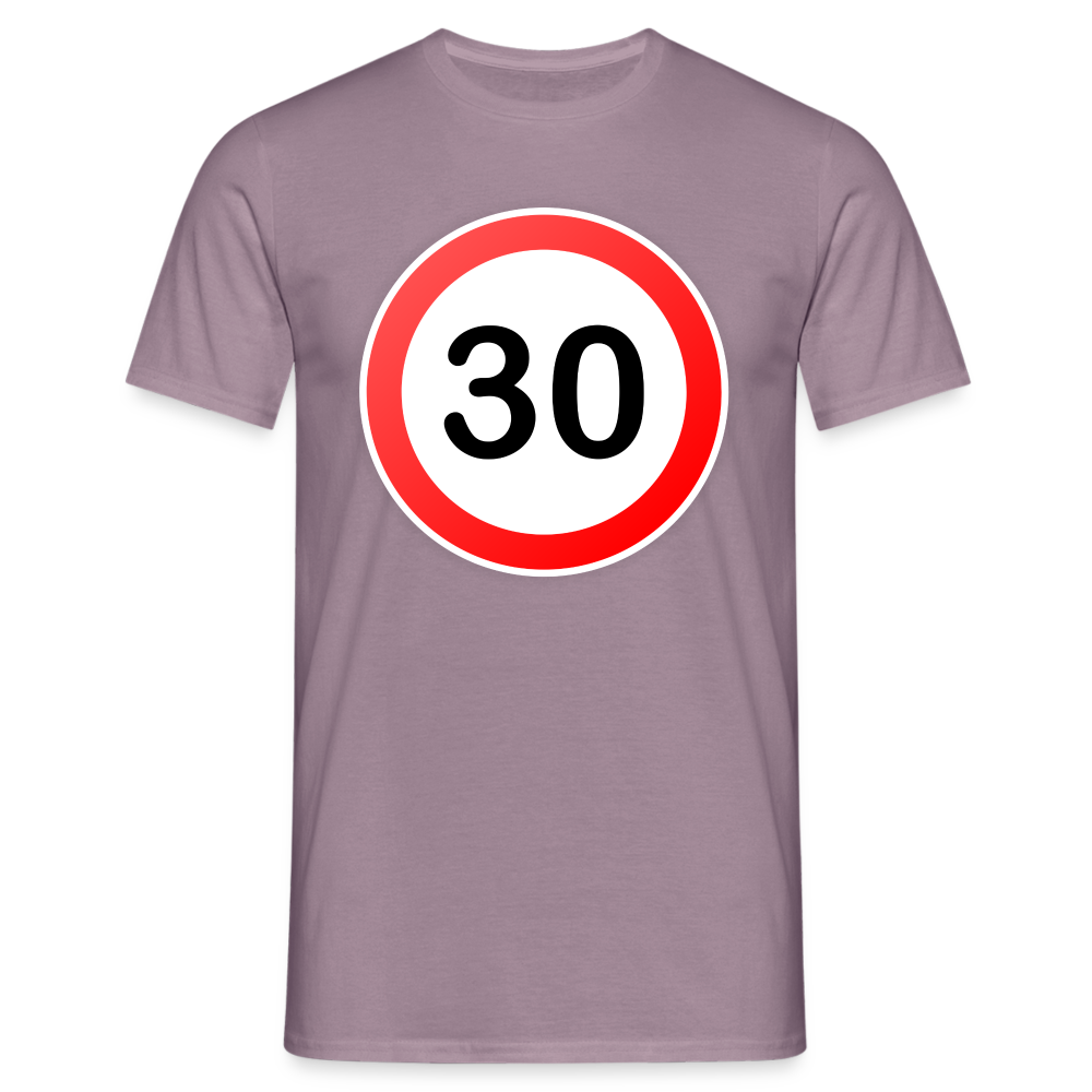 30 Schild Geburtstag Geschenk Herren T-Shirt - Lilagrau 