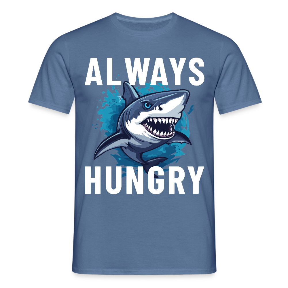 Always hungry shark Herren T-Shirt - Taubenblau 