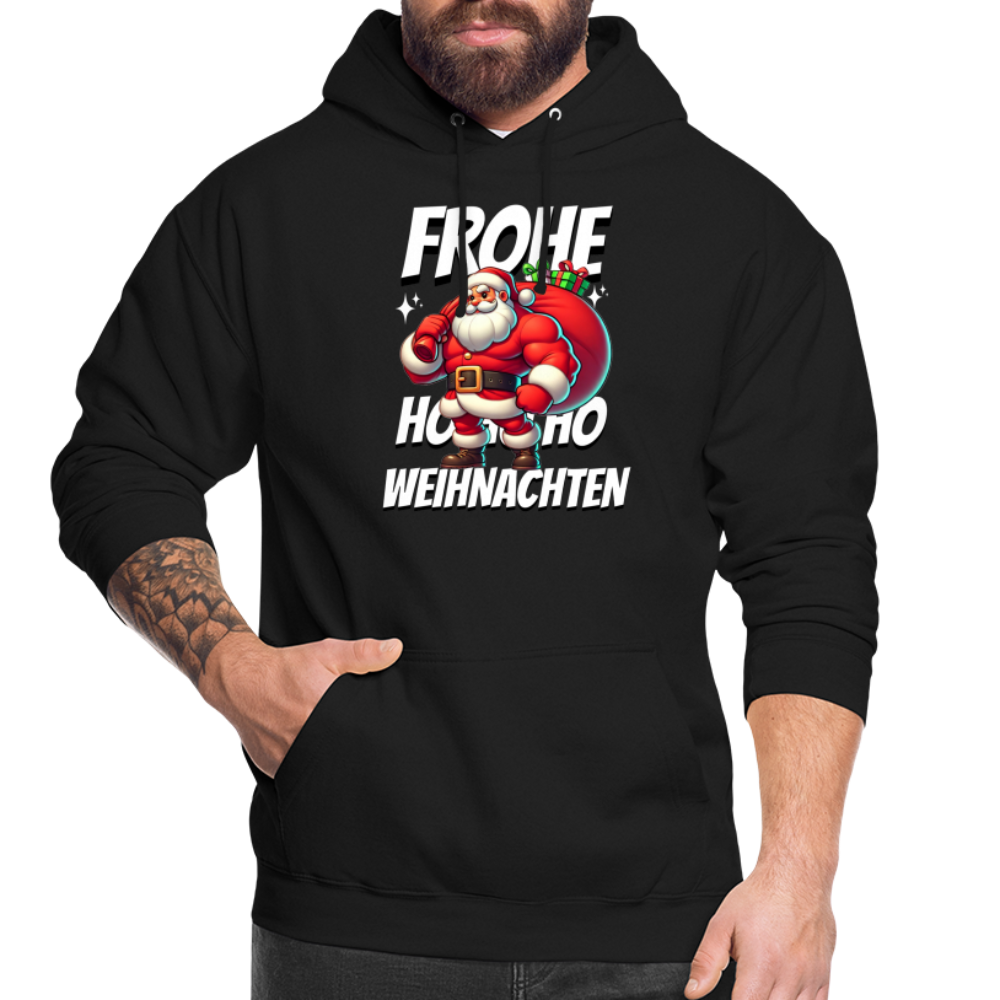 Muskel Weihnachtsmann Frohe Weihnachten Unisex Hoodie - Schwarz