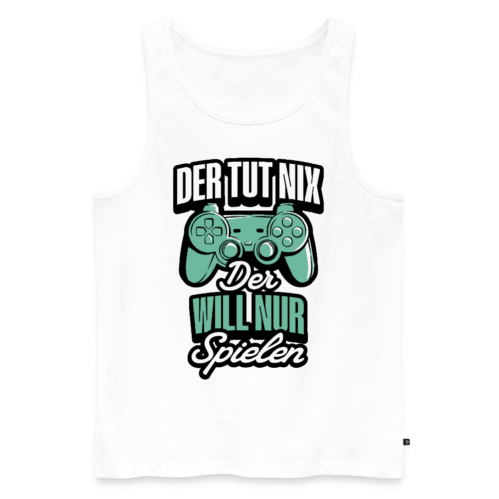 Der tut nix der will nur Spielen Gamer Herren Premium Tank Top - Weiß
