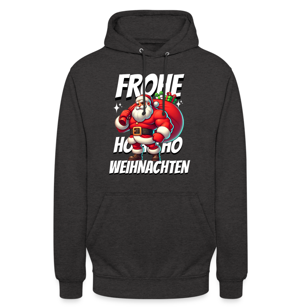 Muskel Weihnachtsmann Frohe Weihnachten Unisex Hoodie - Anthrazit