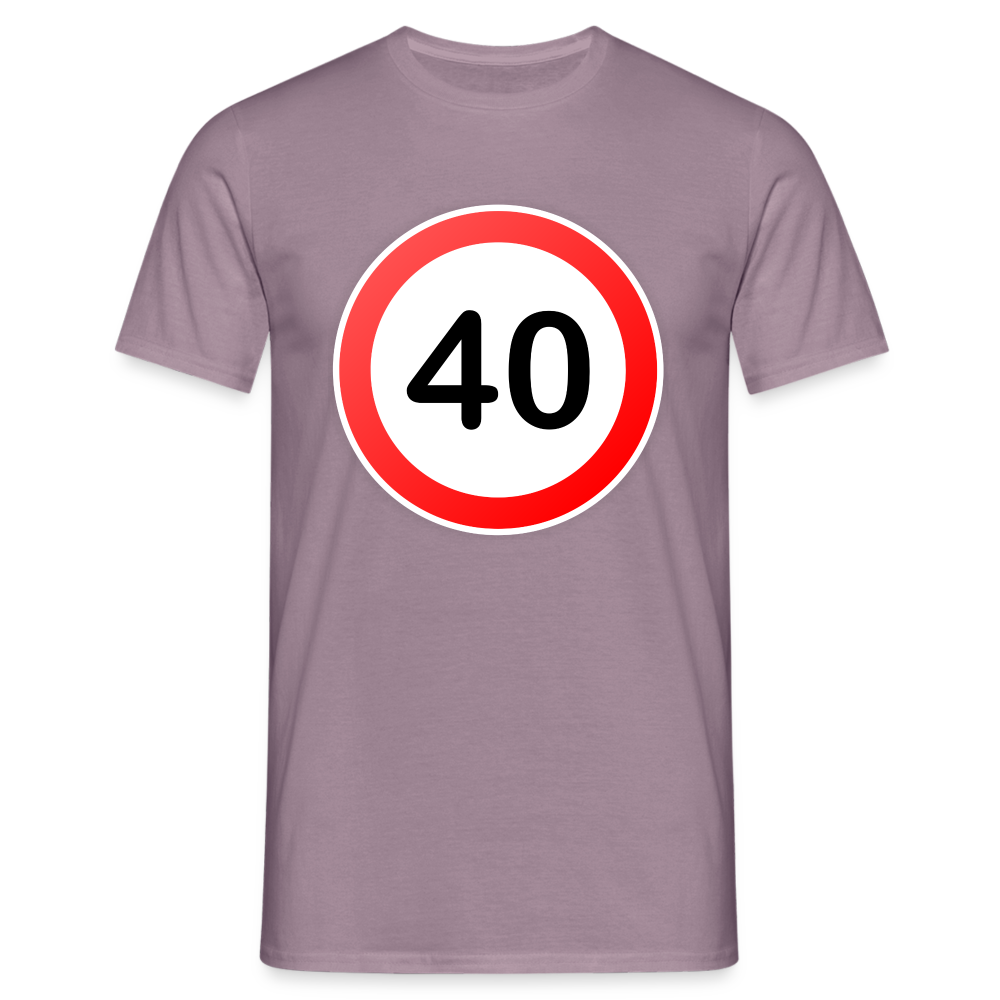 40 Schild Geburtstag Geschenk Herren T-Shirt - Lilagrau 