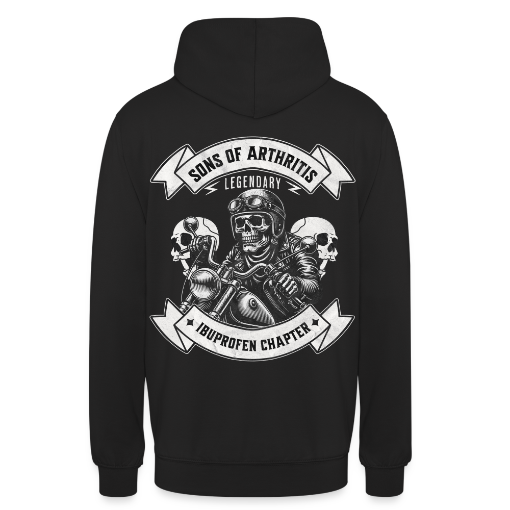 Sons of Arthritis Ibuprofen Chapter Unisex Hoodie Rückendruck - Schwarz