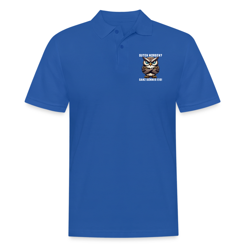 Guten Morgen? Ganz dünnes Eis, mürrische Eule, Grumpy Owl Herren Poloshirt - Royalblau