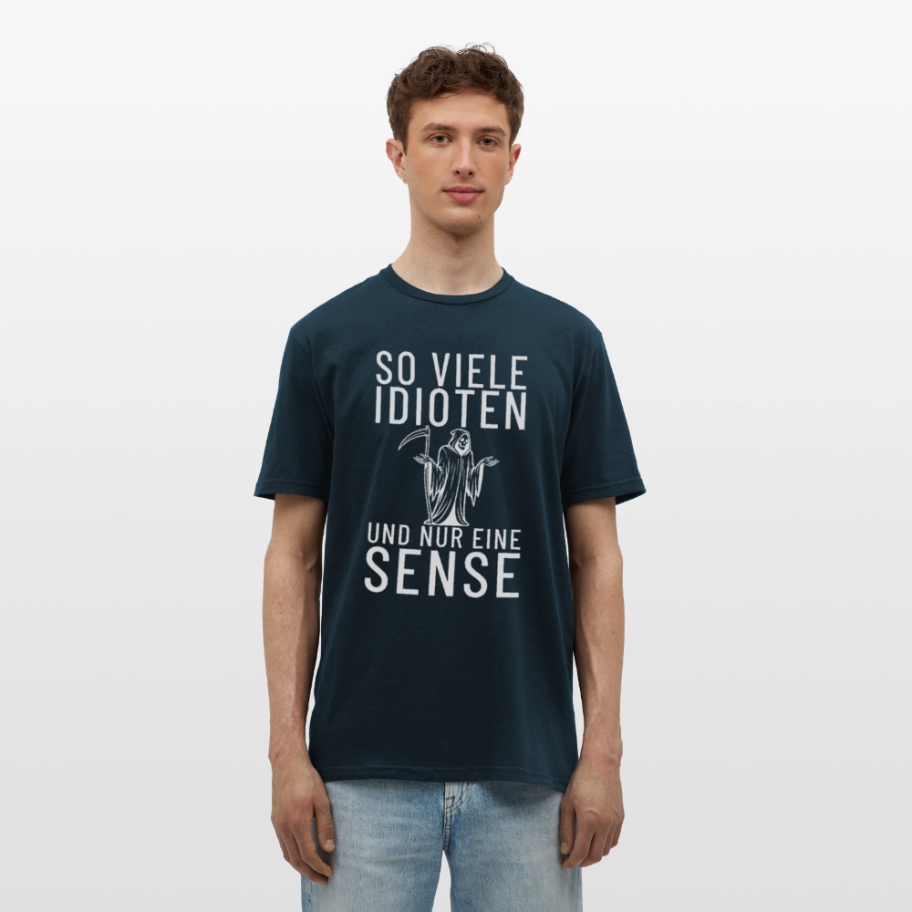 So viele Idioten und nur eine Sense Sensemann Herren T-Shirt - Navy