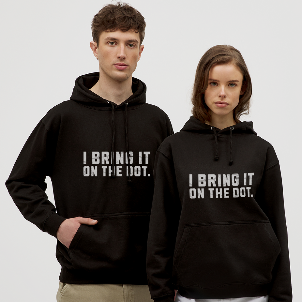 Bring It On The Dot. Lustiges Denglish Unisex Hoodie - Schwarz