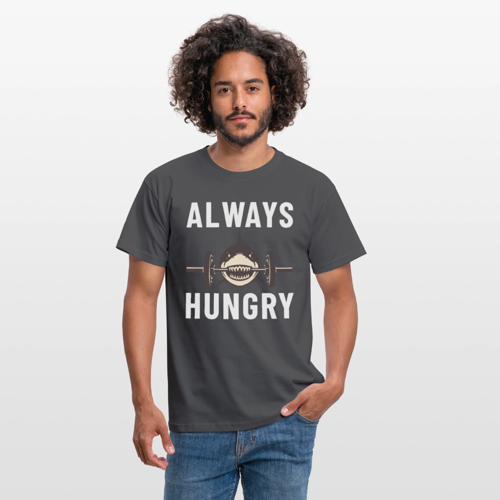 Always hungry shark barbell Herren T-Shirt - Anthrazit