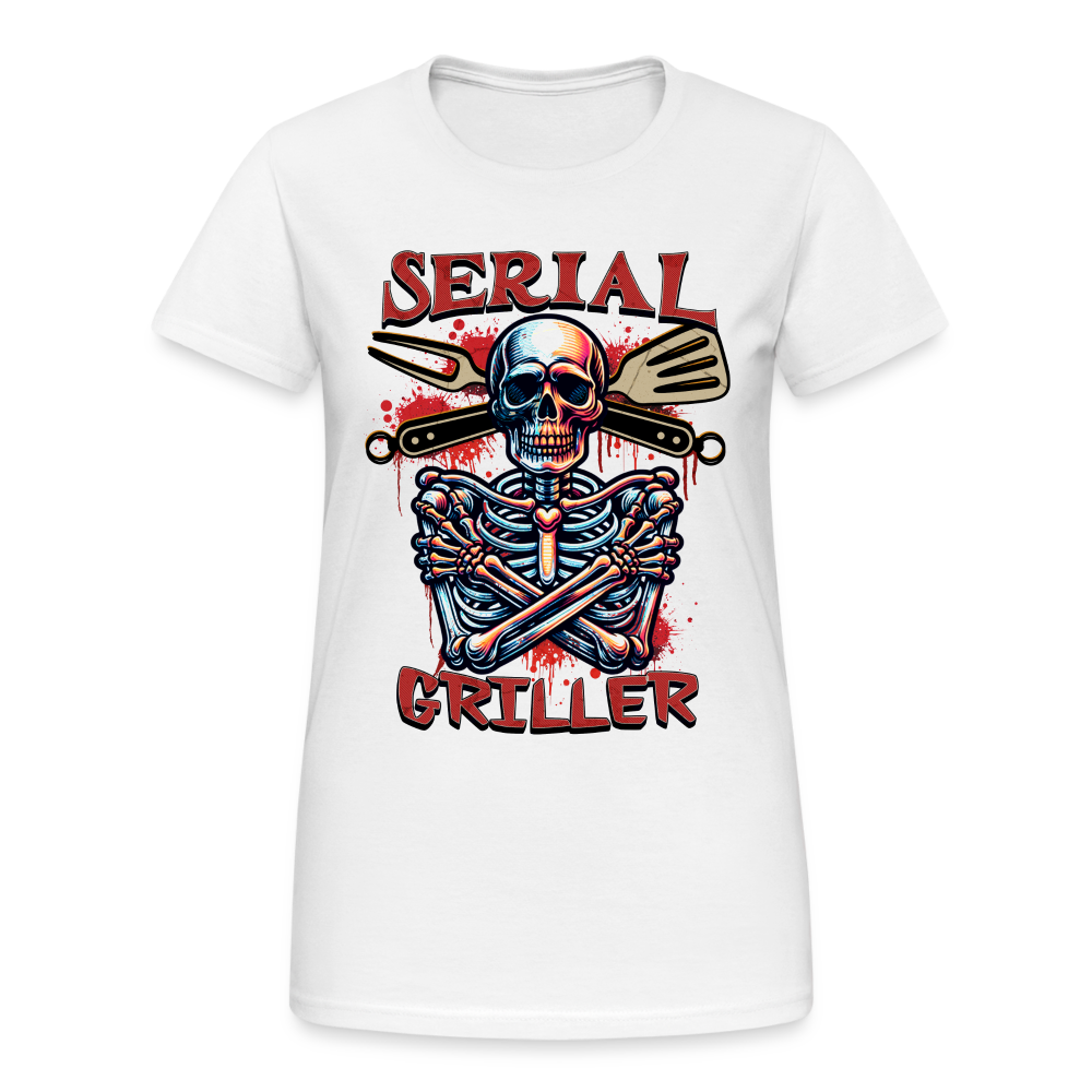 Serial Griller Skull Damen T-Shirt - Weiß