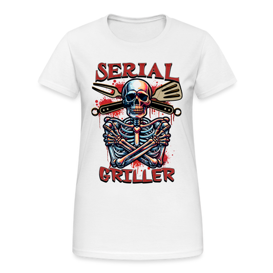 Serial Griller Skull Damen T-Shirt - Weiß