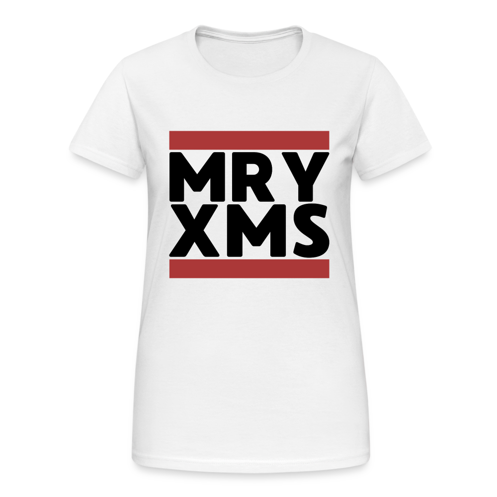 MRY XMS Merry Christmas Ugly Damen T-Shirt - Weiß
