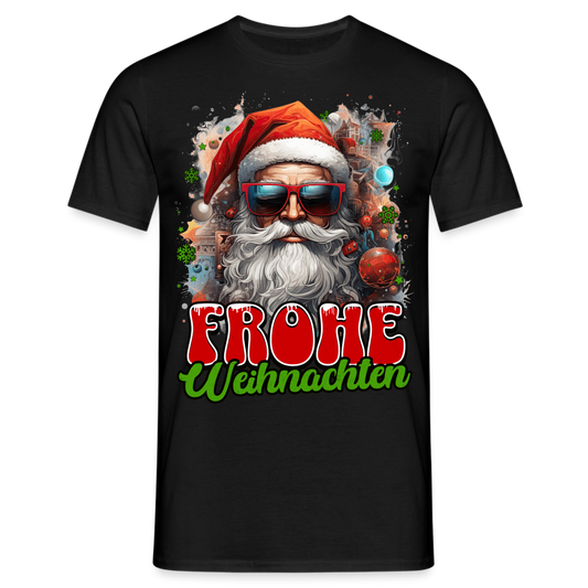 Frohe Weihnachten Weihnachtsmann Herren Shirt - Schwarz