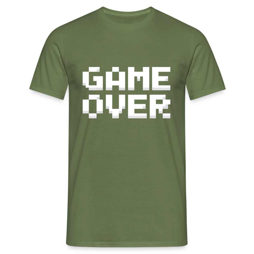 Game Over Retro Pixel Herren T-Shirt - Militärgrün