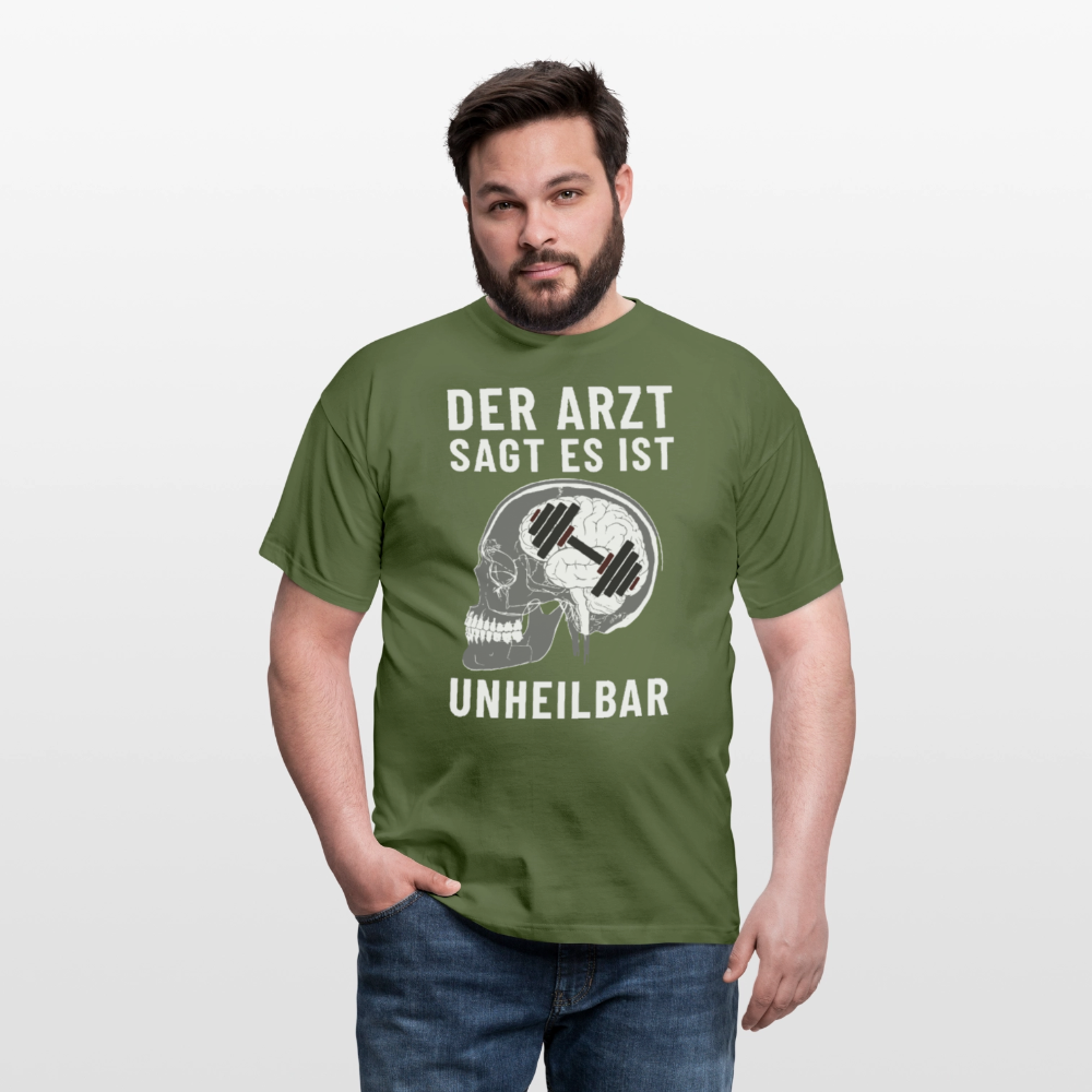 Der Arzt sagt es ist Unheilbar Röntgen Hirn Gym Herren T-Shirt - Militärgrün